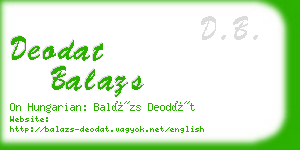 deodat balazs business card